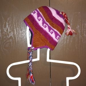 Nepalese Wool Earflap Hat - Bohemian Knit Winter Beanie Women Snowboarding
